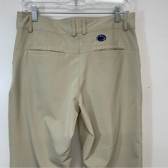 Nike Golf Pants Woman Medium  Dri Fit Straight Leg Beigh Stretch Pockets Trouser - Picture 5 of 16